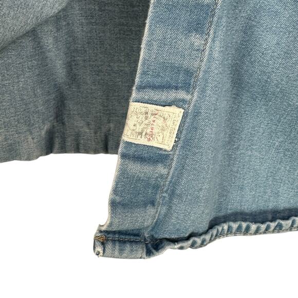 Vtg Ralph Lauren Jeans Co Denim Shirt Top Womens Large Distressed Button Up LS - Picture 5 of 11
